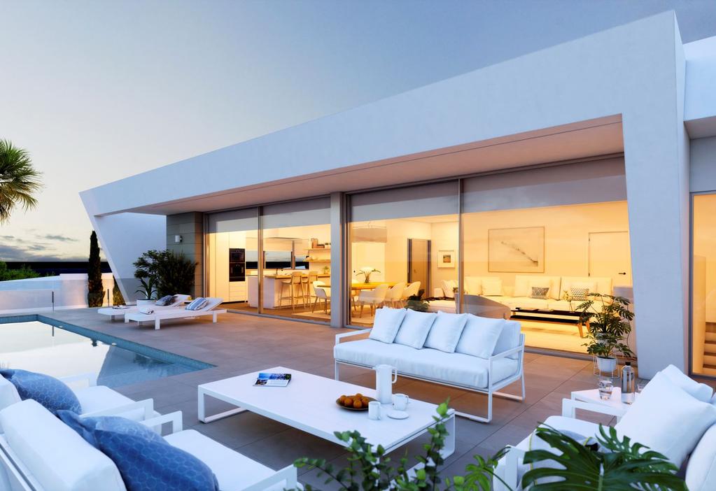 Lirios Design es un conjunto de villas unifamiliares de diseño moderno proyectadas en magníﬁcas parcelas del Residential Resort Cumbre del Sol, en Poble Nou de Benitatxell, entre Jávea y Moraira, en