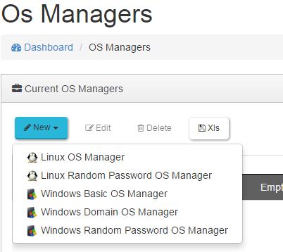4.4 Configurar OS Managers Un "OS Manager" es un gestor de SO que inicializa un tipo de servicio configurado previamente.