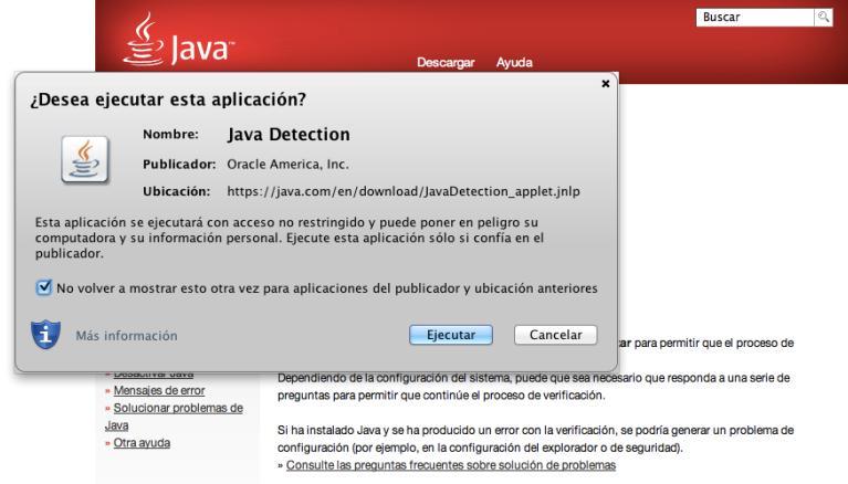 después de la instalación, ingresar a http://www.java.com/es/download/installed.