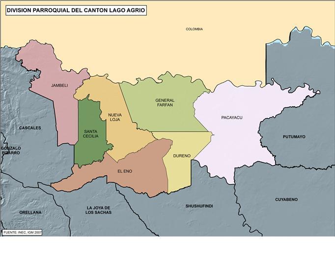 4% del territorio de la provincia de SUCUMBÍOS (aproximadamente 3.2 mil km2).