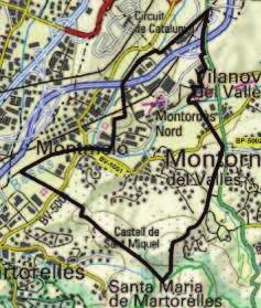 Pàgina número:18 Figura 1.2. Delimitació del terme municipal de Montornès del Vallès. (extret de la pàgina web de la DIBA). 1.3.