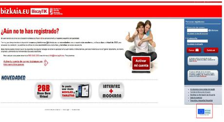 Servicio de correo gratuito para la ciudadanía de Bizkaia, dotado además de servicios adicionales asociados como e-learning,.