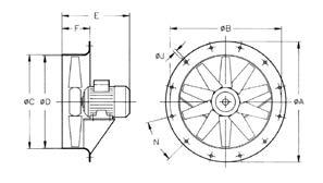 Características técnicas Modelo Velocidad (r/min) Intensidad máx adminisble 230V 400V 690V Potencia instalada (kw) Caudal máximo (m 3 /h) Nivel presión sonoro db(a) Peso aprox.
