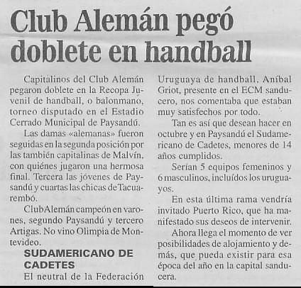El Telégrafo de Paysandú del 8 de junio de 1997,