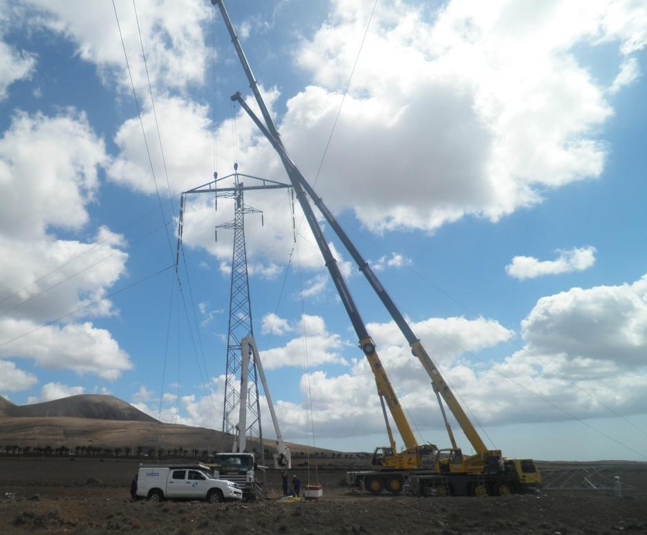 Proyecto MAR (2011-2013): Líneas Sustitución de 32 apoyos en Tensión en la L66kV Corralejo - Salinas (Fuerteventura)