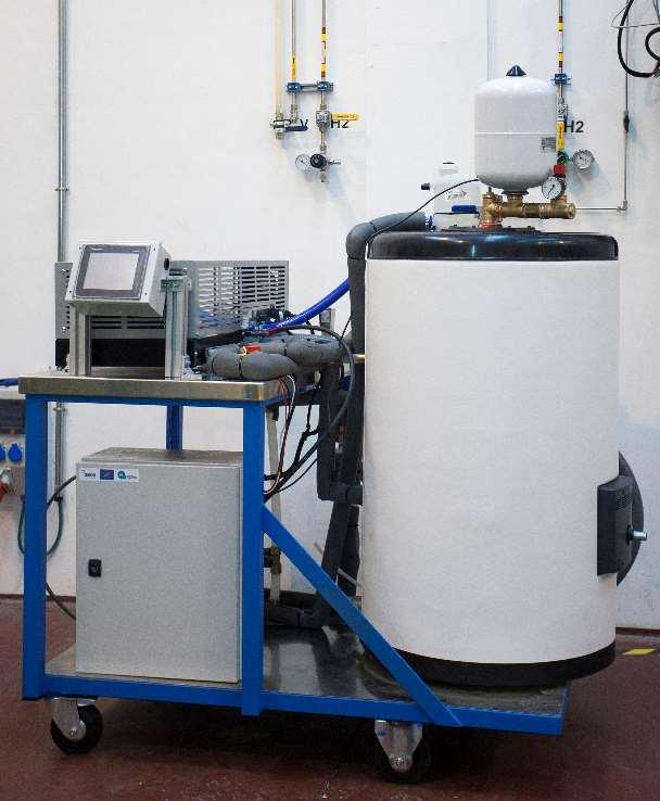 Se ha integrado una pila de combustible alimentada por hidrógeno en un banco de ensayos como sistema de cogeneración (aprovechamiento simultáneo de electricidad y calor).