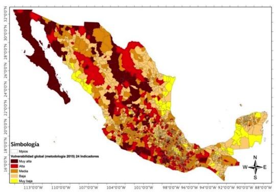 Mapas nacionales de peligro, vulnerabilidad y riesgo por sequía (Metodología IMTA)