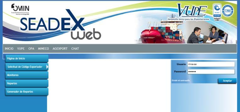 com.gt/ luego seleccione el botón SEADEX WEB que se encuentra en la parte inferior derecha del Portal