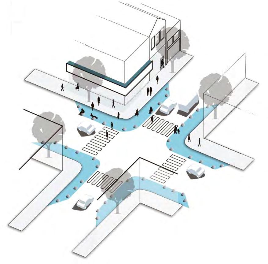 1 Corto Plazo Ampliación temporal de esquinas Ampliación temporal de veredas Mobiliario urbano y