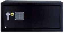 paredes de calibre 16 (1,5 mm) y puerta calibre 8 (4 mm) Yale finger print safe Three access credentials: fingerprint, PIN code or Yale key Stores up to 30 fingerprints Registers 1 PIN code with more