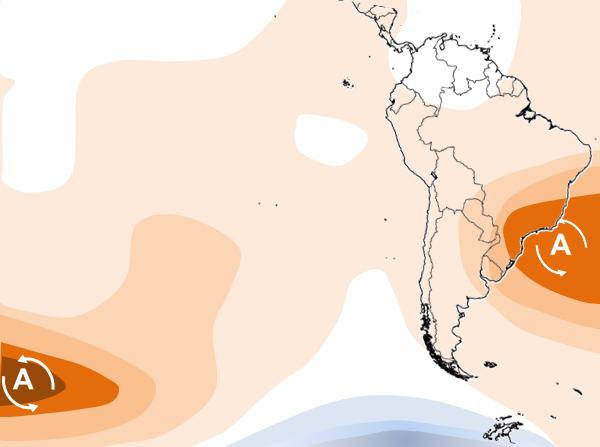 Boletín Esquema Sinóptico El patrón de presión atmosférica media sobre el Pacífico Sur (Figura 1), presentó valores normales en las ciudades de Arica, Iquique y Coyhaique.