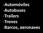 Fuentes de Contaminación del Aire Móviles -Automóviles -Autobuses -Trailers -Trenes -Barcos, aeronaves