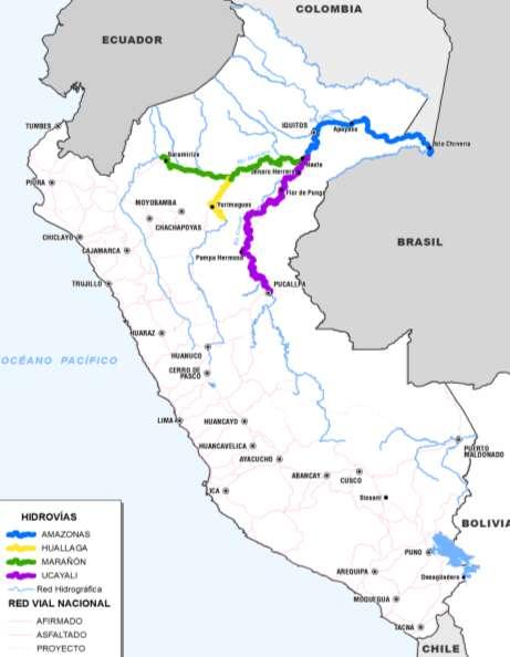CONCESIÓN EN INFRAESTRUCTURA HIDROVIARIA Inversión: USD 46 millones Longitud: 2,500 Km Desarrollo del Sistema Hidroviario de la Amazonía para mantener la navegación en condiciones seguras los 365