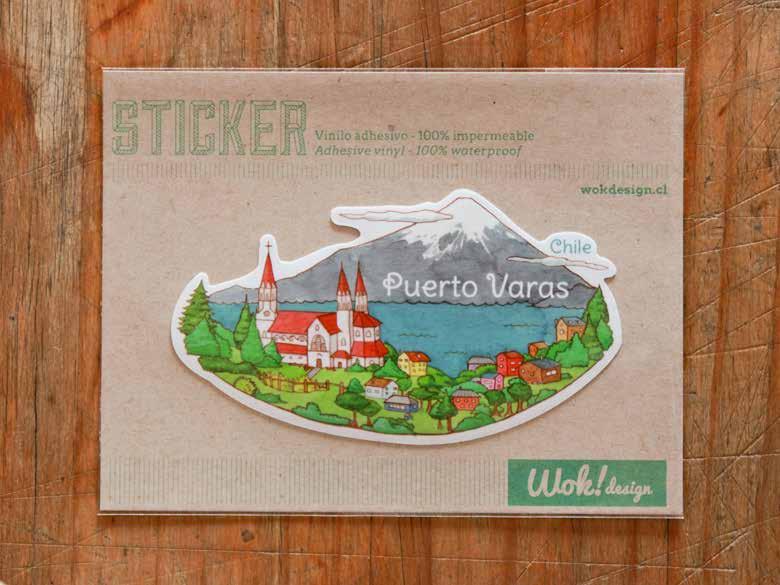 STICKER Sticker Puerto Varas Ilustración: Rosario Fuentes.