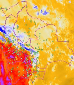 con intensidades entre 60 a 80 km/h, afectando a las provincias Cordillera, Ibañez,