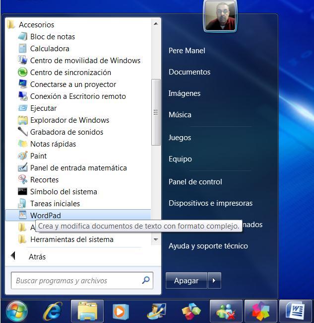 WordPad I WordPad, es un programa de textos bastante sencillo que nos ofrece Windows 7, con el vamos a