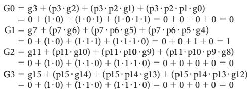 Ejemplo Se calculan los súper propaga (P0, P1,