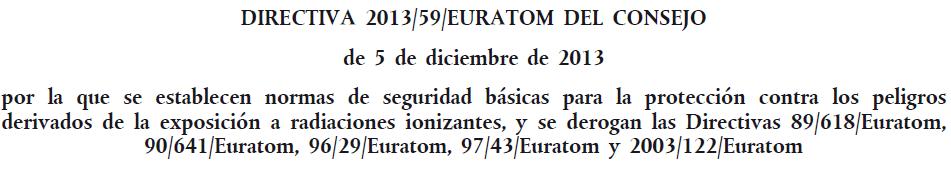 Directiva 2013/59/EURATOM Diario