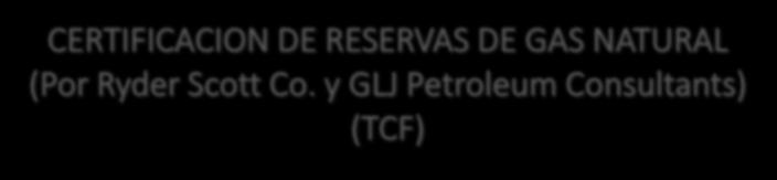 CERTIFICACION DE RESERVAS DE GAS NATURAL