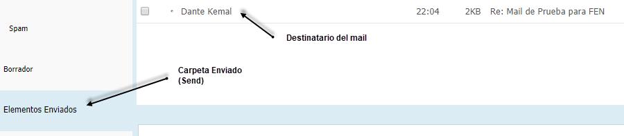 En caso que la dirección no sea correcta, el servidor de correo lo devolverá como no entregado o Undelivered, como se muestra en