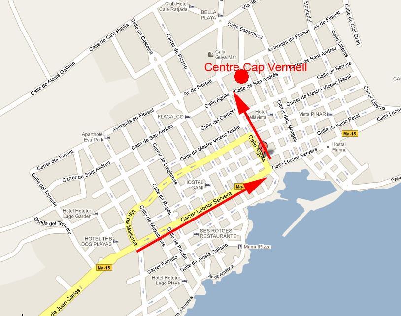 El Centre Cap Vermell dispone de diversos servicios integrados: bar, oficinas municipales, departamento de turismo, biblioteca general y