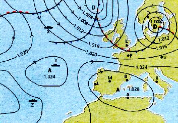Riscos Atmosfèrics a Catalunya: Sequera (II)!Catalunya es troba situada al voltant dels 40º de latitud nord P Condicionada pel domini de l'anticicló de les Açores, altes pressions dels 30º de latitud.