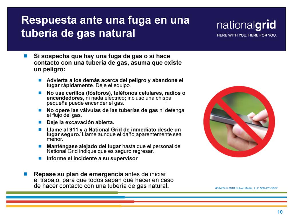 Respuesta ante una fuga en una tubería de gas natural. El principal riesgo de una fuga de gas natural es una explosión.