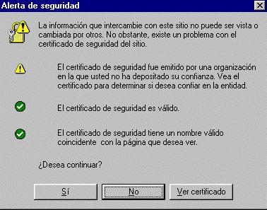 - Aparecerá una pantalla como la que se muestra a continuación, este es un certificado de seguridad, deberás dar clic en el botón