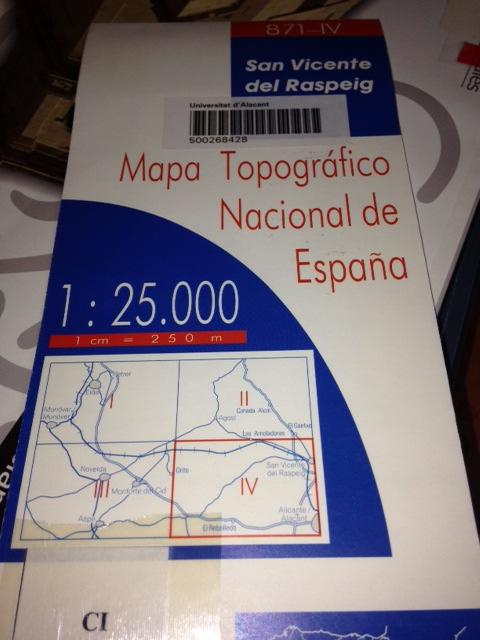 Mapas impresos MAPAS IMPRESOS APELLIDO(S), Nombre INSTITUTO GEOGRÁFICO NACIONAL (España) Año 1999 Título del mapa en cursiva San Vicente del Raspeig (Alicante) Designación de la serie Mapa