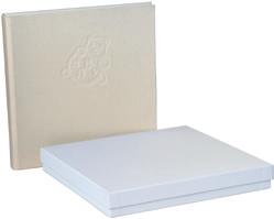 Concord ÁLBUMES 25x25 y 30x30 AL513 mes Álbum tela beige. Caja blanca.