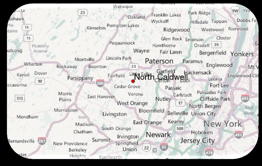 b CALDWELL, NEW JERSEY Caldwell es un pueblo ubicado en el condado de Essex, NJ 7.