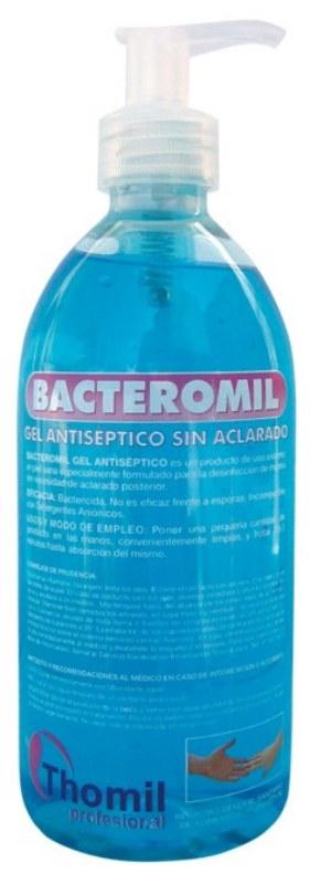 Gel bacteromil antiséptico 500 ml. (211004) Especializado para todas aquellas personas que: Estén constantemente en contacto con distintos materiales (banca, taquillas, tiendas, etc.
