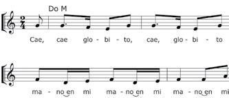 Música Unidad 3 103 Cae, cae globito (como ejemplo de antecedente y consecuente diferente) El invierno de M. Paz y V.