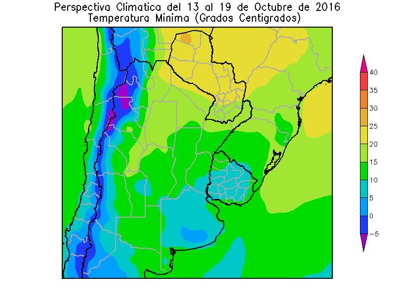 Detrás del frente los vientos rotarán hacia el sector sur provocando el descenso de la temperatura en la mayor parte del área agrícola: El este del NOA, el sudeste del Paraguay, la mayor parte de la