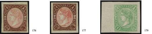 STARTING PRICE IN UROS F 168 Ed.68 (2). 1864. BARCELONA a AREQUIPA (Perú). 2 reales azul (2). Circulada por el correo británico via Londres y Panamá, al dorso marca ISLAY de entrada al Perú.