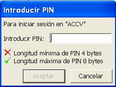 Pantalla pe a seleccionar el certificat a verificar 5. Es mostrarà una pantalla per a introduir el PIN del certificat.