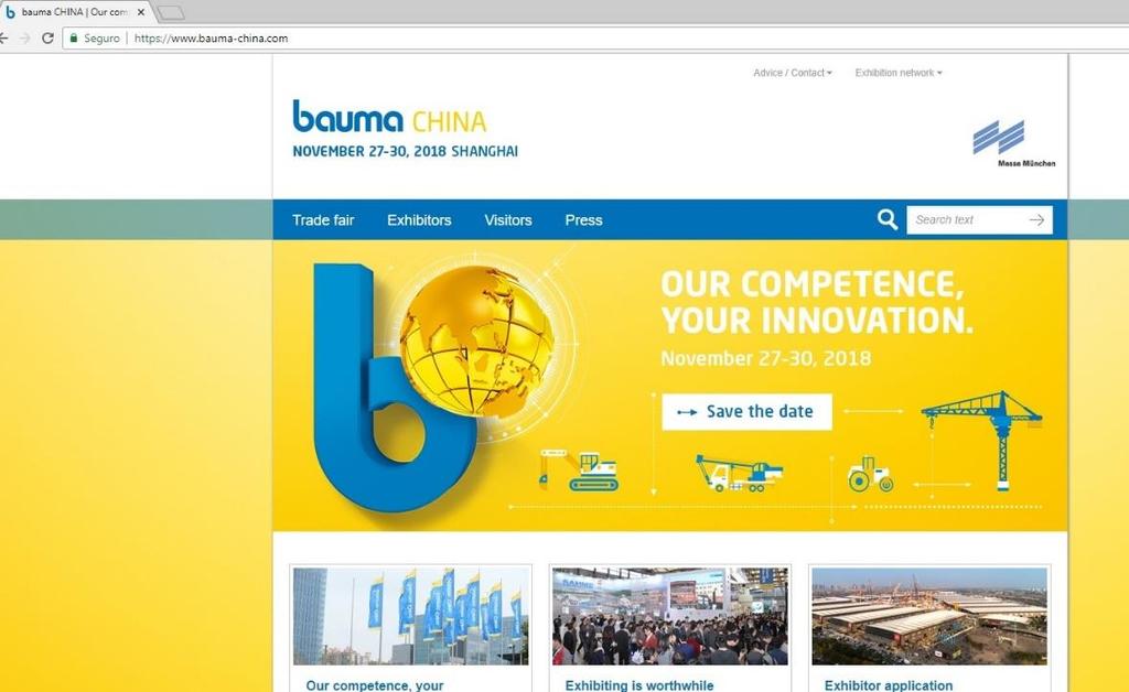 Fuente para mayor información: www.bauma-china.com Lista amplia de la oferta de exposición Catálogo de expositores por nombre, tipo de productos y países de procedencia.