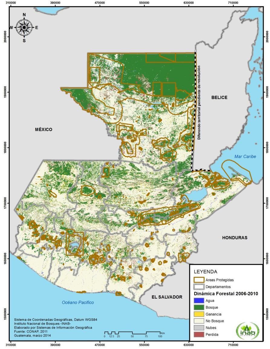 ER-PIN Guatemala Contexto del Programa de RE (1) Guatemala: Área de superficie de 10.9 millones de ha Cubierta forestal : 3.7 millones de ha = 34.