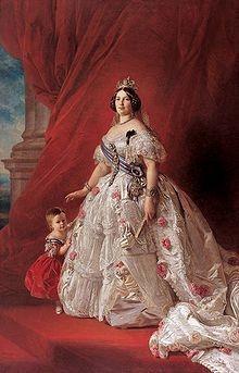 La reina Isabel II de adulta en 1852 con su hija Mapa de la