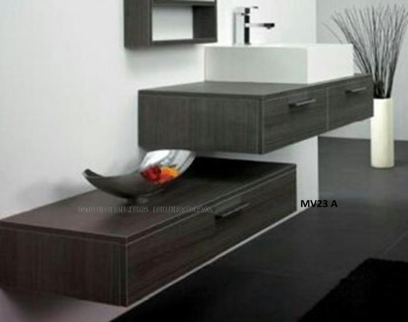 - Mueble para baño dividido en dos gabinetes, uno de un cajón largo de 80cm largo y otro gabinete de 80cm largo de dos cajones, en color gris patinado. 1.