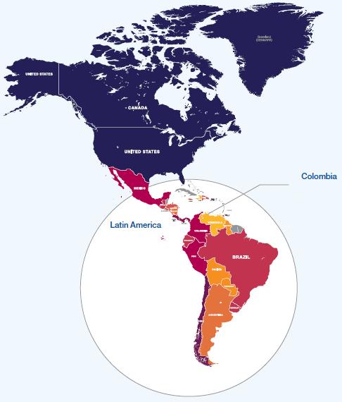 COLOMBIA: Una economía más competitiva Chile (-2) 35 Panamá (-2) 50 Costa Rica (-1) 52 México (+4)