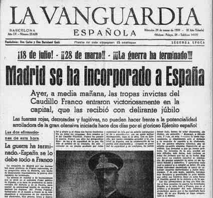 ofensiva final 26-01-1939: Caída de Barcelona y Girona 28-03-1939 La Junta de