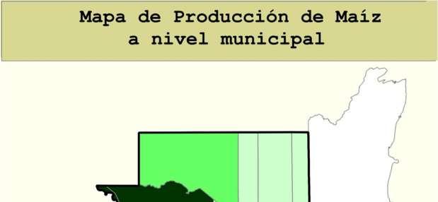 2.2 Producción a nivel departamental y municipal Mapa 1 Considerando la estructura geográfica de los resultados del último Censo Agropecuario 1, se estimaron las producciones a nivel departamental y