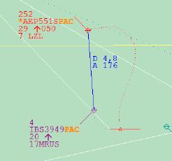 Aeronave 2 Aeronave 1 Fig. 4 Posición de las aeronaves a las 08:35:41 08:35:50.