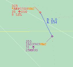 Las distancias entre las aeronaves son 2,0 NM y 400 ft. Aeronave 2 Aeronave 1 Fig. 7 Posición de las aeronaves a las 08:36:36 08:36:36.