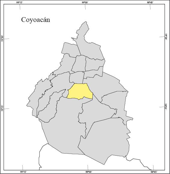 II. Características Geográficas e Históricas La Delegación Coyoacán se encuentra en el centro geográfico de la Ciudad de México. Cuenta con una extensión de 54.