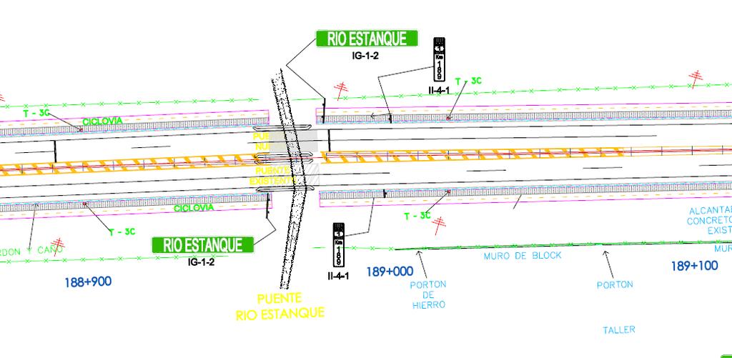 Figura 3 Detalle de discontinuidad de ciclovía en el puente sobre el Río Estanque.