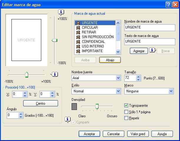 Funciones de impresión de los controladores PCL/PS/XPS para Windows 8 Nombre de la función Opción Descripción [Editar] N control de distribución Imprime el número de copias en la cabecera y pie de