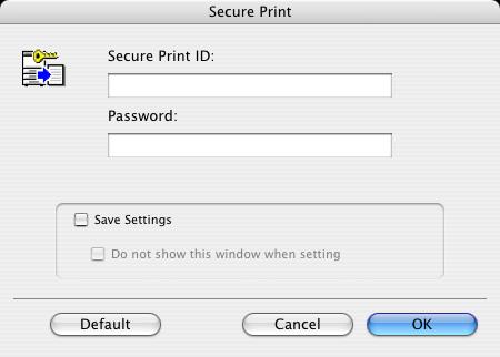 Descripción detallada de la función 11 En Mac OS X 1 Se muestra el cuadro de diálogo "Output Method". 2 Seleccione "Secure Print" en la lista desplegable "Output Method".