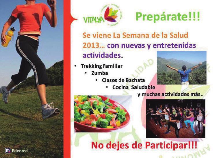 Promoción de actividad física, contacto con la naturaleza y alimentación saludable V.